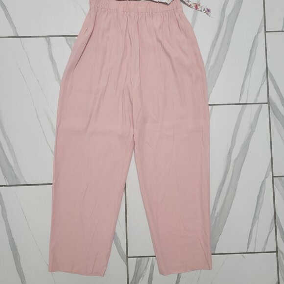 Vintage Made In USA Mauve European Summer Business Flowy Dress pants size 14P 6 - Picture 1 of 6